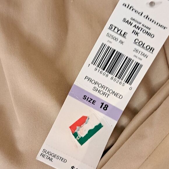 Alfred Dunner San Antionio RK tan pull on pants size 18 NWT - Picture 2 of 7